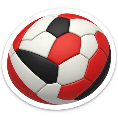 australian rules football ball with  equal sized horizontal black, red, white, stripes sticker