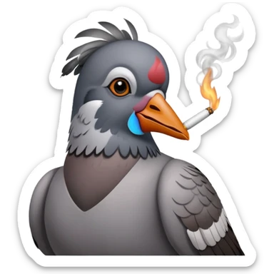 emoji pigeon qui fume sticker