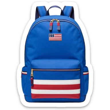 simple blue backpack with tommyjeans logo like american flag ony at the bottom pocket 

 sticker