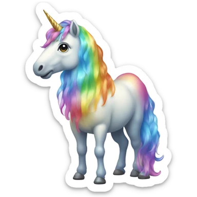 Iridescent unicorn standing rainbow sticker