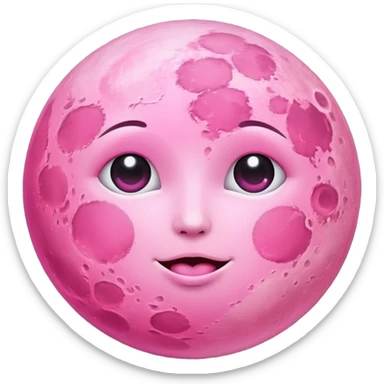 Pink moon sticker
