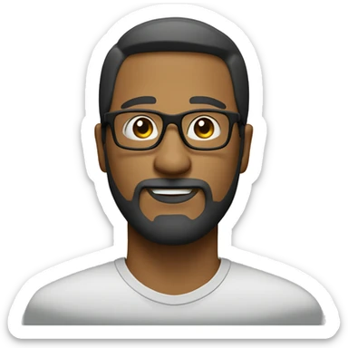 A smart man with goatee beard and specs  sticker