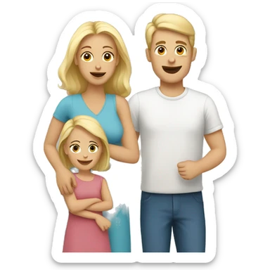 White Family with 2 kids sticker