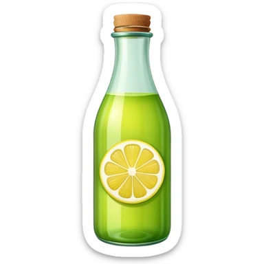 Green lemon juice bottle sticker