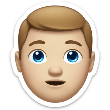 Fat boy with thin brown hair and blue eyes  sticker