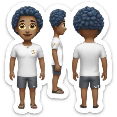 Lou wearing a 45 club med tshirt sticker