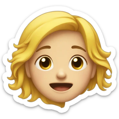 A girl crying and laughing at the same time sticker