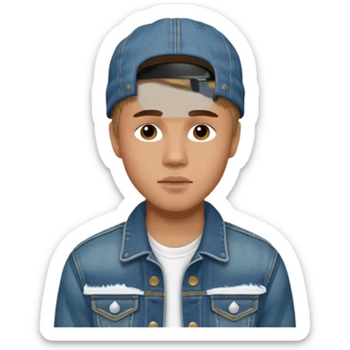 justin bieber, wear jean jacket sticker