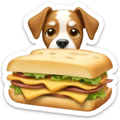 Dog eating sandwich  sticker