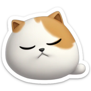 Chat blanc roux et noir qui dort sticker