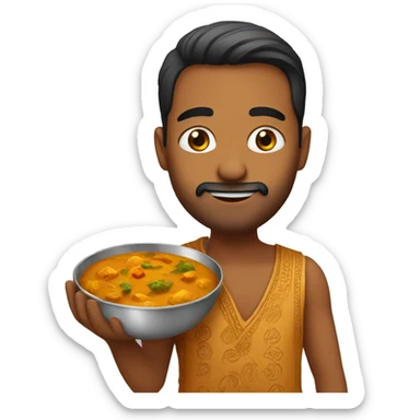 An Indian guy with curry sticker