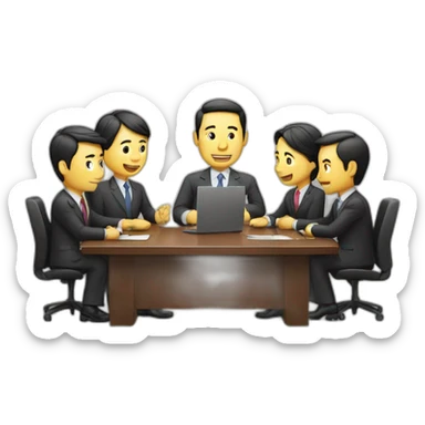 business meeting in asia sticker