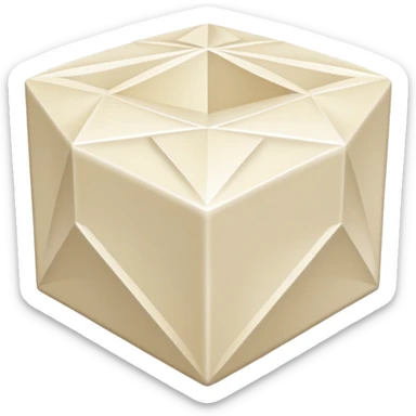 diamond shape carved from ivory. square tilted 45 degrees sticker