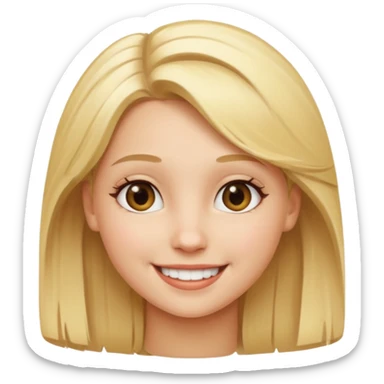 smiling girl with blonde hair sticker