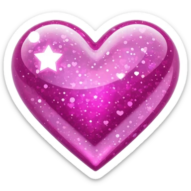 pink sparkle heart sticker