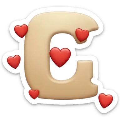 Letter c and j with harts around it sticker