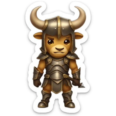 Minotaur in armor sticker