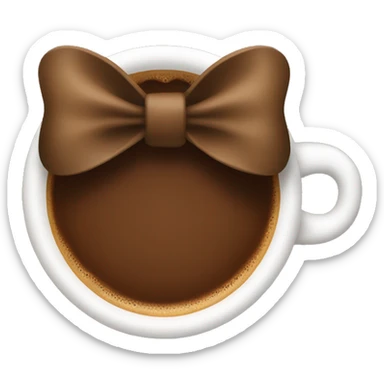 Coffee with brown bow  sticker