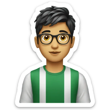 Young Pakistani glasses boy with cool haircut  sticker