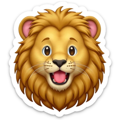 thirsty lion emoji without a body with tongue stuck out sticker