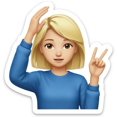 blonde girl dabbing sticker
