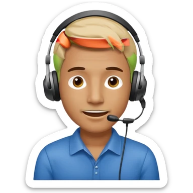 call center man sticker