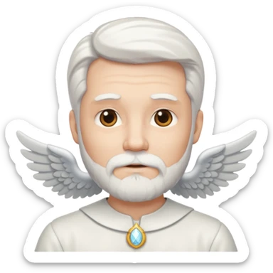 angel white hair and white beard sticker