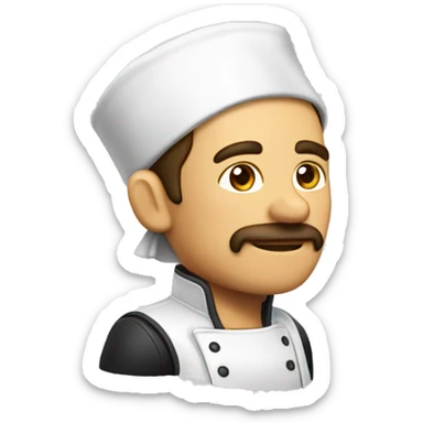 Cocinero blanco orgulloso de perfil brazos cruzados sticker