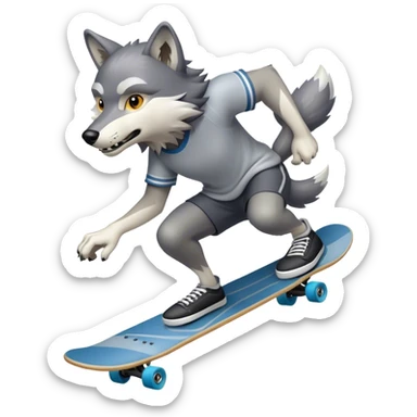 Wolf skateboarding sticker