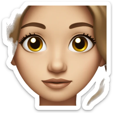 girl with long brown hair, long eye lashes, gorgeous sticker