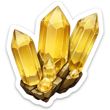 raw quartz crystal yellow sticker