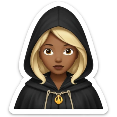 Hooded blonde black woman sticker