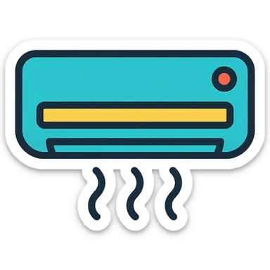 air conditioner icon with color outline sticker