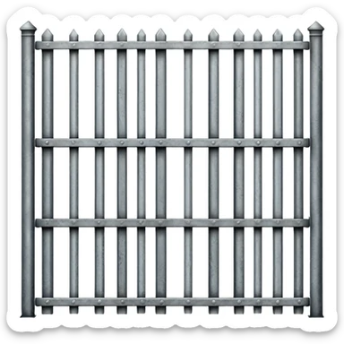 iron fence with metal bars sticker