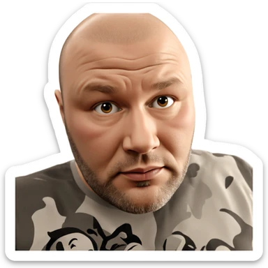 bald man with beard portrait sticker