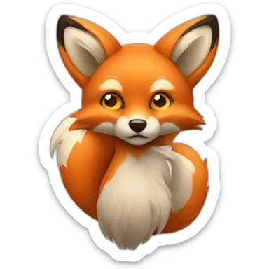 fox with three tails sticker