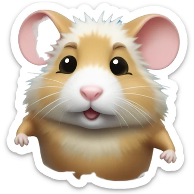 funny hamster with beard on the surf sticker