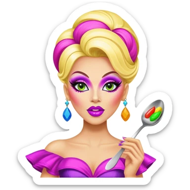 Drag queen on a spoon  sticker