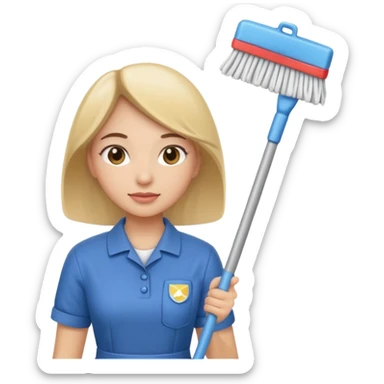 cleaning girl sticker