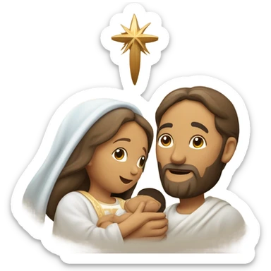 Nativité de jésus avec Marie et joseph sticker