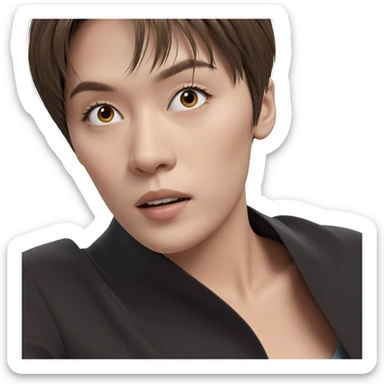 brown haired girl portrait sticker