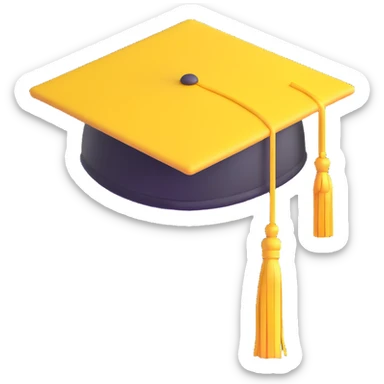 yellow graduation cap with a single tassel sticker