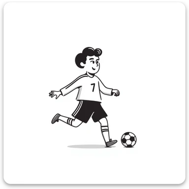 Cristiano Ronaldo with soccer ball, football player with jersey number 7 sticker