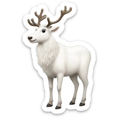 A white reindeer full body   sticker
