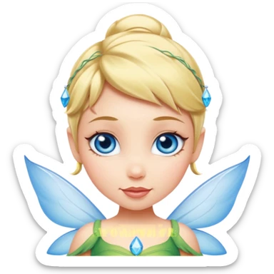 tinkerbell with blue eyes  sticker