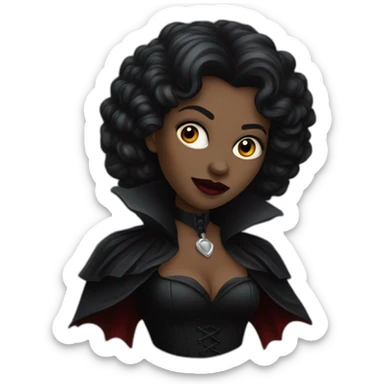 Vampire women in black costume sticker