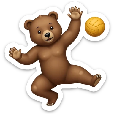 Bear playing volleyball sticker