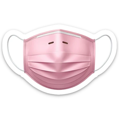 Pale pink surgical face mask isolated on white background, no human, no animal sticker