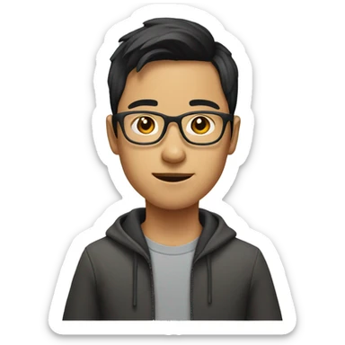 young-asian-man-with-glasses sticker
