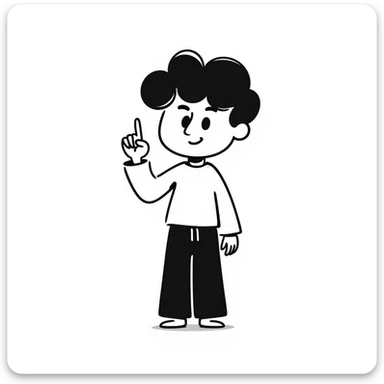 kid making a 'no deal' gesture, playful and casual hand drawn doodle style sticker